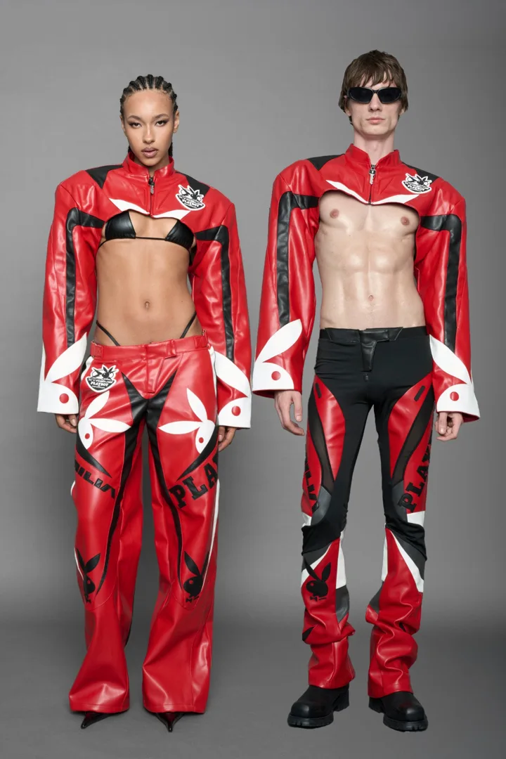Playboy Moto Bolero Jacket Black Red