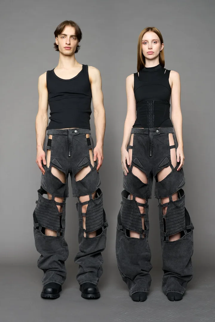 Moto Denim Floating Pants