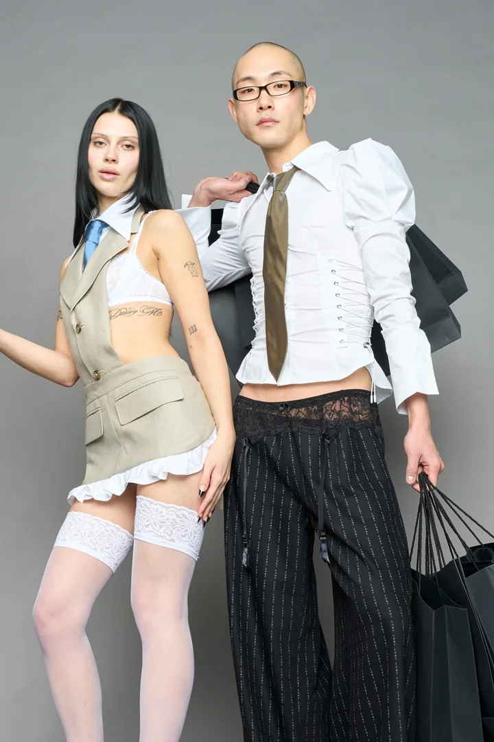puff sleeve corseted shirt