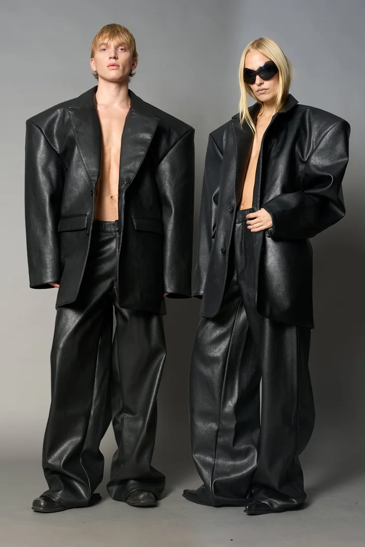 Leather Oversize Blazer