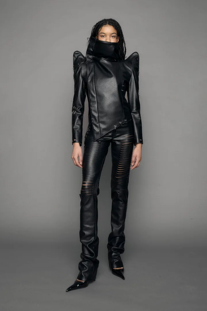 Pierced High Collar Jacket