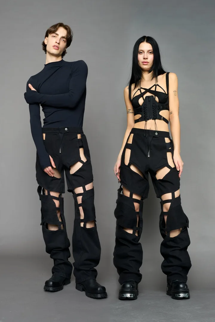 Moto Denim Floating Pants