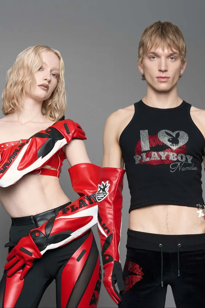 Playboy Moto Gloves Red Black