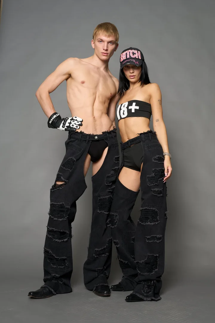 Denim Shredded Chaps